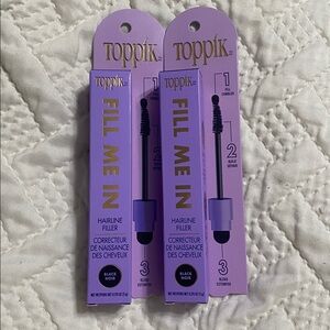 Lot Of TWO!!  Toppik Fill Me In Hair Line Filler Black  0.176 oz Each